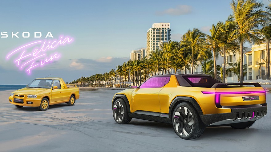 Новый Skoda Felicia Fun: прогулочный пикап с салоном в стиле ретрофутуризма - «Skoda»