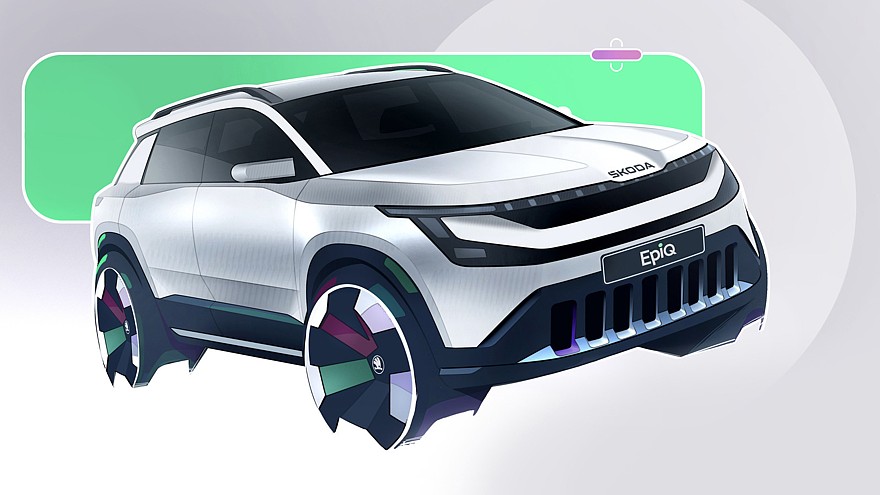 Skoda показала интерьер нового кроссовера Epiq на первых эскизах - «Skoda»